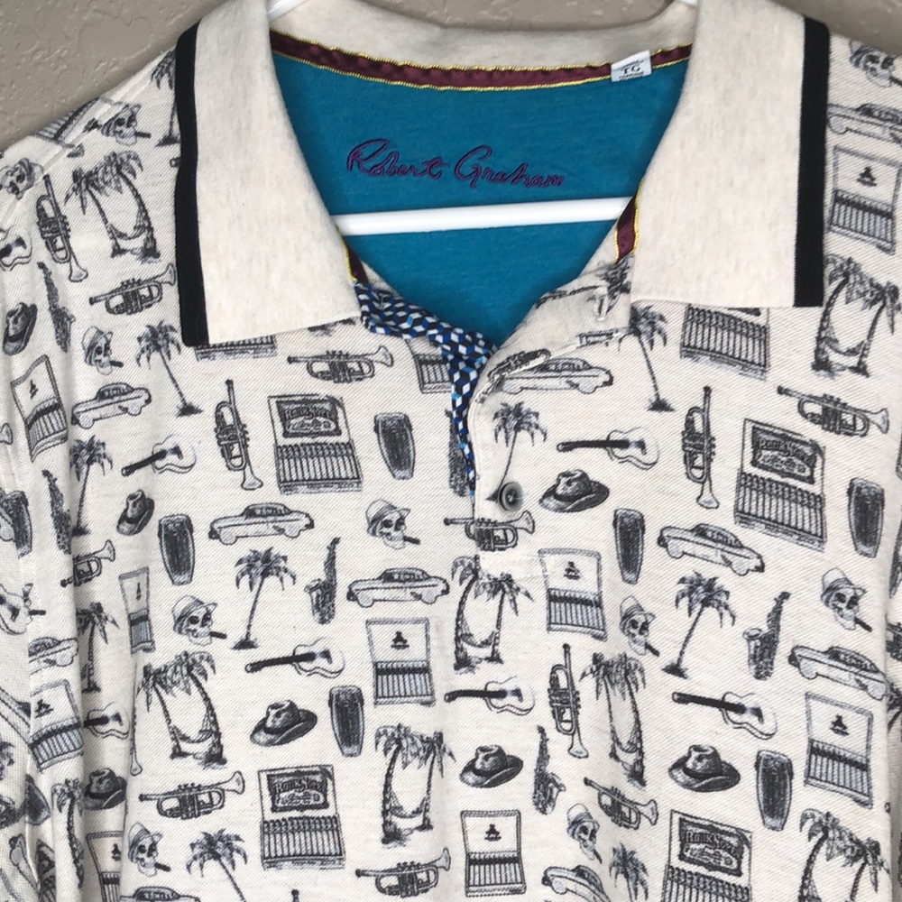 Robert Graham Retro print polo classic fit.